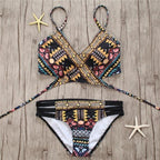 Bandage Bikini String Strappy Swim Wear Bathing Suit Swimsuit Beachwear Swimwear Women Bikini Women's Halter Bandage Bikini Strappy Bottom Two Piece Swimsuits Stevvex