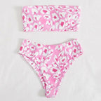 Bandage Bikini Swimwear Women Swimsuit High Waist Bikini Set Bathing Suit Push Up Women's Spaghetti Strap Bandeau Lace Up High Waist 2PCS Bikini Set