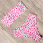 Bandage Bikini Swimwear Women Swimsuit High Waist Bikini Set Bathing Suit Push Up Women's Spaghetti Strap Bandeau Lace Up High Waist 2PCS Bikini Set