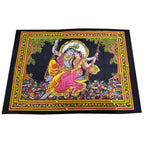 Krishna Wall Art Black Handpainted Cloth Banner Sequin BandsCo Straps