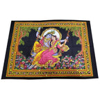 Krishna Wall Art Black Handpainted Cloth Banner Sequin BandsCo Straps