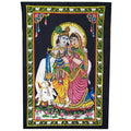 Krishna Wall Art Black Handpainted Cloth Banner Sequin BandsCo Straps