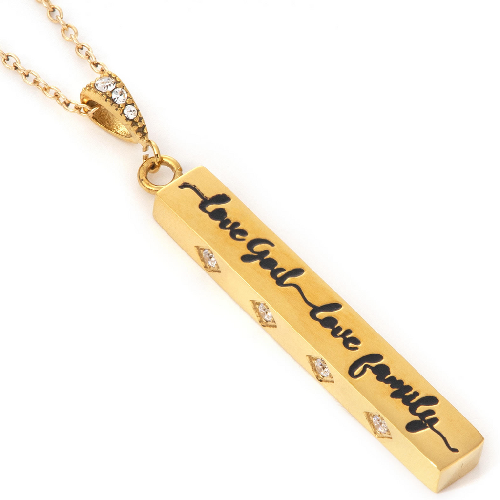 Gold Bar Cross Necklace KingdomWear