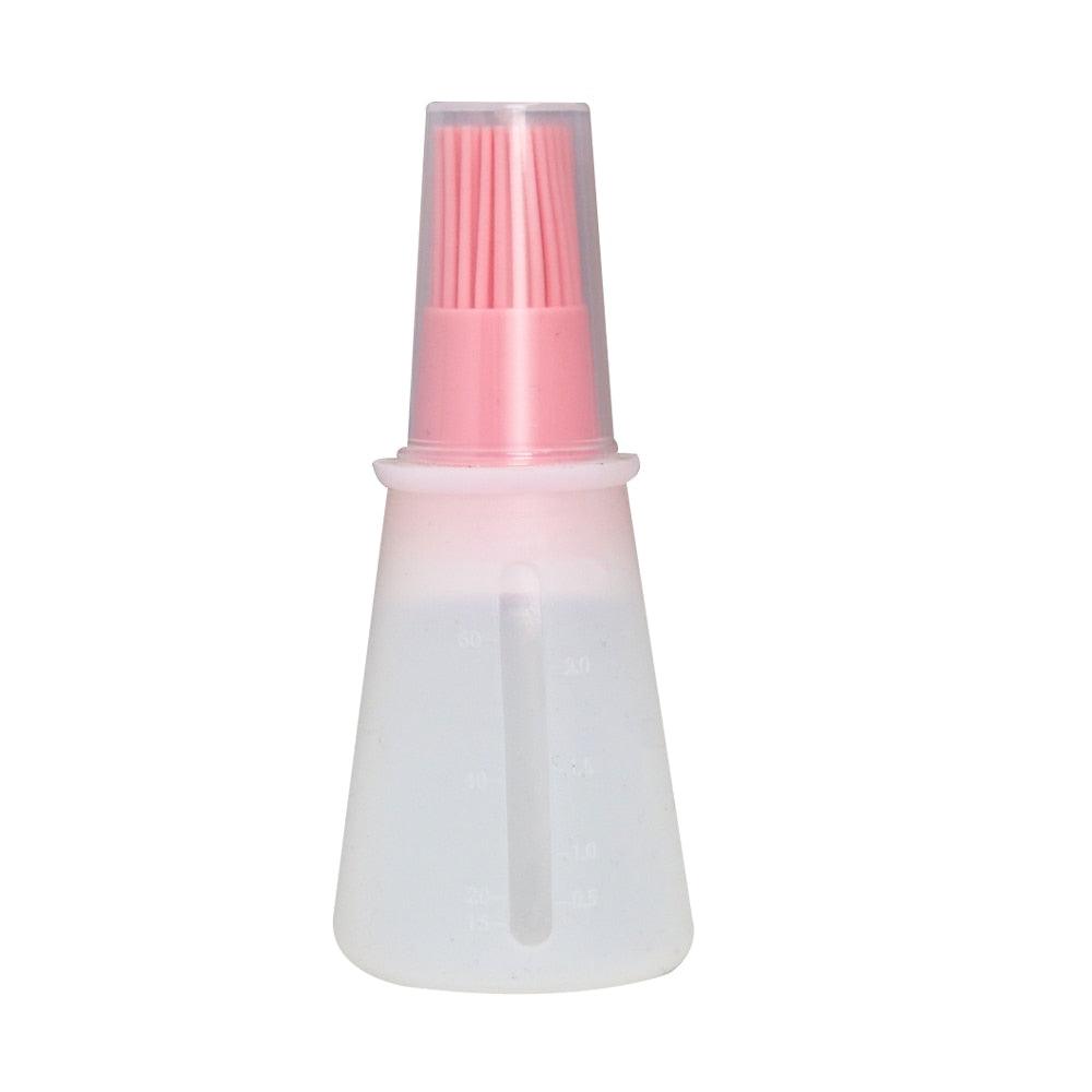 Barbecue Oil Brush Oil Dispenser with Brush High Temperature Resistant Silicone Seasoning Bottle Brush Kitchen Baking Gadgets  Barbecue Oil Brush Portable Oil Brush Temperature Resistant Silicone Oil Brush Stevvex