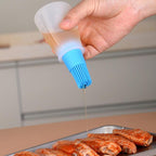 Barbecue Oil Brush Oil Dispenser with Brush High Temperature Resistant Silicone Seasoning Bottle Brush Kitchen Baking Gadgets  Barbecue Oil Brush Portable Oil Brush Temperature Resistant Silicone Oil Brush Stevvex