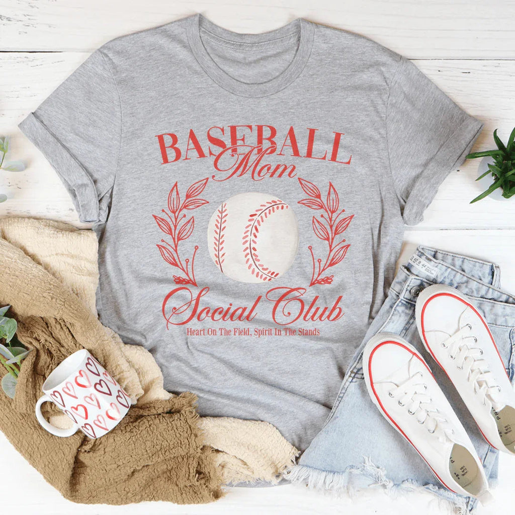 Baseball Mom Social Club Tee Peachy Sunday