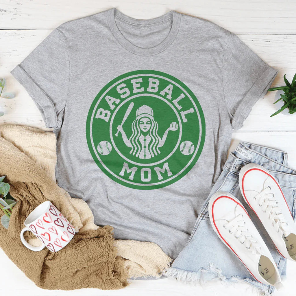 Baseball Mom Tee Peachy Sunday
