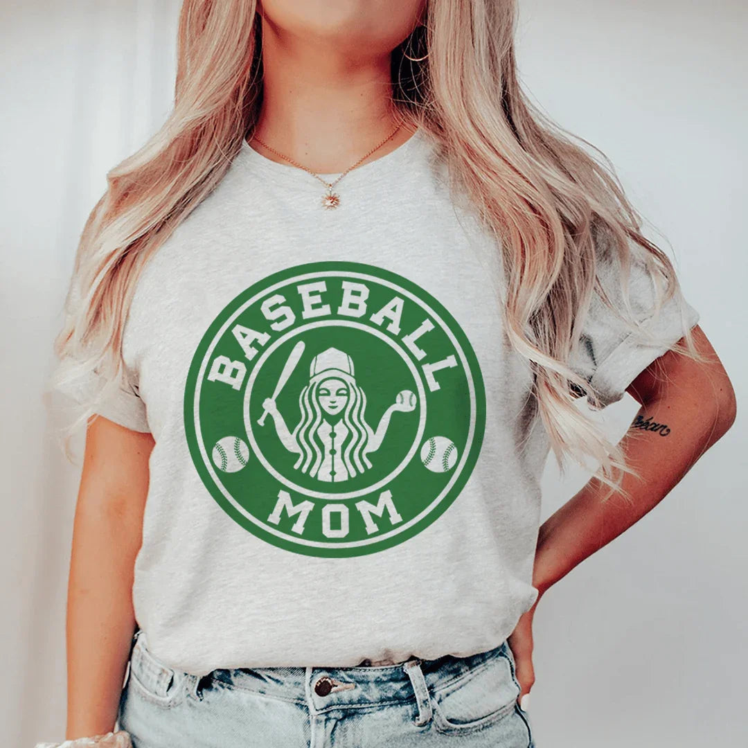 Baseball Mom Tee Peachy Sunday