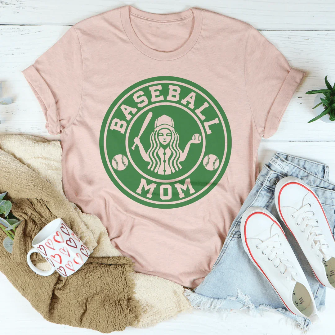 Baseball Mom Tee Peachy Sunday