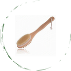 Bath Body Massage Brush Long Handle Wooden Dry Bristle Exfoliating Spa