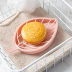 Bathroom Accessories Dish Plate Case Home Shower Leaf Shape Holder Container Soap Box Plastic Soap Box Dispenser Soap Rack Soap Dishes Leaf-Shaped Shower Soap Bar Holder With Draining Tray Fashionable Soap Dishes For Shower Kitchen Stevvex
