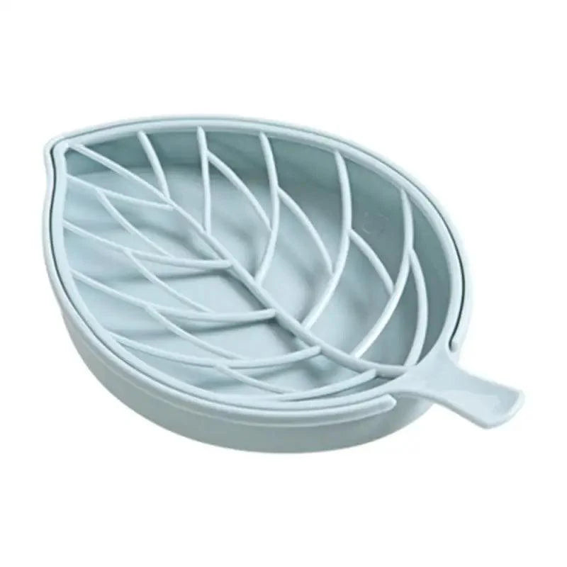 Bathroom Accessories Dish Plate Case Home Shower Leaf Shape Holder Container Soap Box Plastic Soap Box Dispenser Soap Rack Soap Dishes Leaf-Shaped Shower Soap Bar Holder With Draining Tray Fashionable Soap Dishes For Shower Kitchen Stevvex