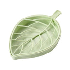 Bathroom Accessories Dish Plate Case Home Shower Leaf Shape Holder Container Soap Box Plastic Soap Box Dispenser Soap Rack Soap Dishes Leaf-Shaped Shower Soap Bar Holder With Draining Tray Fashionable Soap Dishes For Shower Kitchen Stevvex