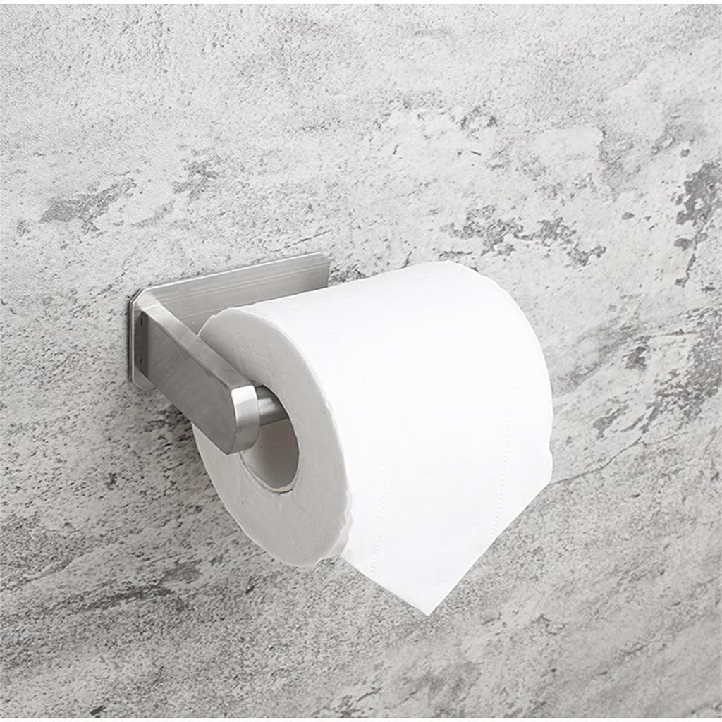 Bathroom Roll Paper Accessories Wall-Mounted Toilet Paper Holder Stainless Steel Kitchen Paper Towel Household Accessories Toilet Paper Holder Self Adhesive Bathroom Paper Towel Roll Holder Wall Moun Stevvex