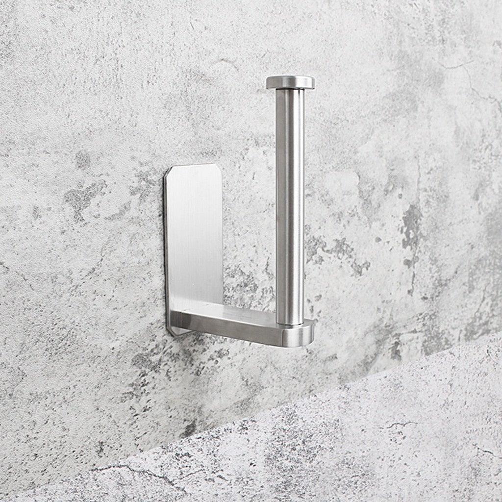 Bathroom Roll Paper Accessories Wall-Mounted Toilet Paper Holder Stainless Steel Kitchen Paper Towel Household Accessories Toilet Paper Holder Self Adhesive Bathroom Paper Towel Roll Holder Wall Moun Stevvex
