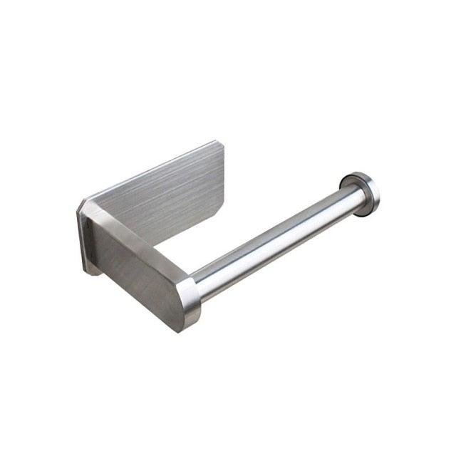 Bathroom Roll Paper Accessories Wall-Mounted Toilet Paper Holder Stainless Steel Kitchen Paper Towel Household Accessories Toilet Paper Holder Self Adhesive Bathroom Paper Towel Roll Holder Wall Moun Stevvex