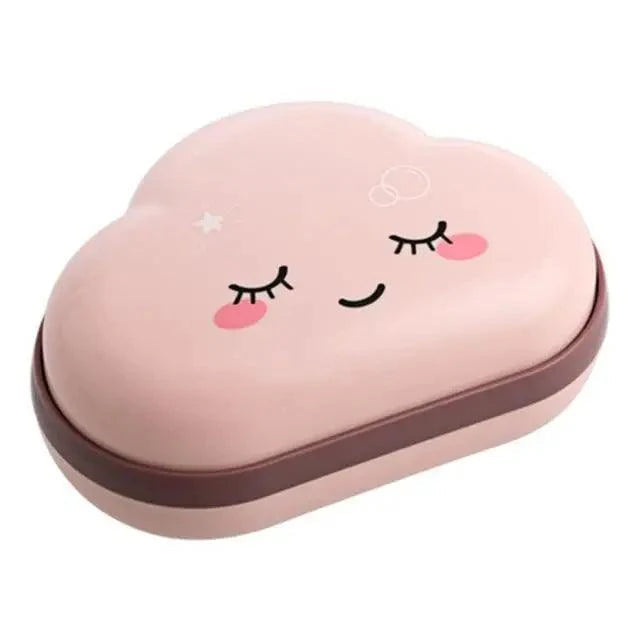 Bathroom Soap Dish Box Cute Cartoon Clouds Soap Holder Home Shower Travel Container Soap Tray Drainer Box Bathroom Accessories Soap Dish with Drain Soap Holder Soap Saver Easy Cleaning Dry Stop  Soap Stevvex