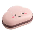 Bathroom Soap Dish Box Cute Cartoon Clouds Soap Holder Home Shower Travel Container Soap Tray Drainer Box Bathroom Accessories Soap Dish with Drain Soap Holder Soap Saver Easy Cleaning Dry Stop  Soap Stevvex