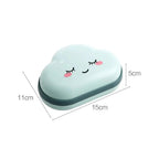 Bathroom Soap Dish Box Cute Cartoon Clouds Soap Holder Home Shower Travel Container Soap Tray Drainer Box Bathroom Accessories Soap Dish with Drain Soap Holder Soap Saver Easy Cleaning Dry Stop  Soap Stevvex