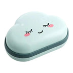 Bathroom Soap Dish Box Cute Cartoon Clouds Soap Holder Home Shower Travel Container Soap Tray Drainer Box Bathroom Accessories Soap Dish with Drain Soap Holder Soap Saver Easy Cleaning Dry Stop  Soap Stevvex