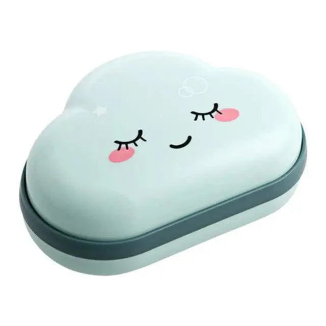 Bathroom Soap Dish Box Cute Cartoon Clouds Soap Holder Home Shower Travel Container Soap Tray Drainer Box Bathroom Accessories Soap Dish with Drain Soap Holder Soap Saver Easy Cleaning Dry Stop  Soap Stevvex