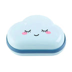 Bathroom Soap Dish Box Cute Cartoon Clouds Soap Holder Home Shower Travel Container Soap Tray Drainer Box Bathroom Accessories Soap Dish with Drain Soap Holder Soap Saver Easy Cleaning Dry Stop  Soap Stevvex