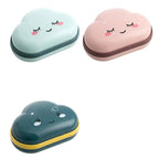 Bathroom Soap Dish Box Cute Cartoon Clouds Soap Holder Home Shower Travel Container Soap Tray Drainer Box Bathroom Accessories Soap Dish with Drain Soap Holder Soap Saver Easy Cleaning Dry Stop  Soap Stevvex