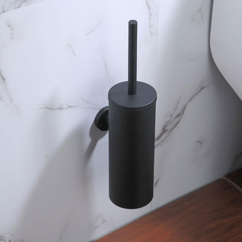 Bathroom Toilet Brush Holder Matt Black  Stainless Steel Toilet Brush Wall Mounted For Bathroom Storage And Organization Toilet Bowl Brush with Stainless Steel Handle Durable Bristles Deep Cleaning Compact Bathroom Brush Save Space Good Grip Stevvex