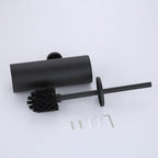 Bathroom Toilet Brush Holder Matt Black  Stainless Steel Toilet Brush Wall Mounted For Bathroom Storage And Organization Toilet Bowl Brush with Stainless Steel Handle Durable Bristles Deep Cleaning Compact Bathroom Brush Save Space Good Grip Stevvex