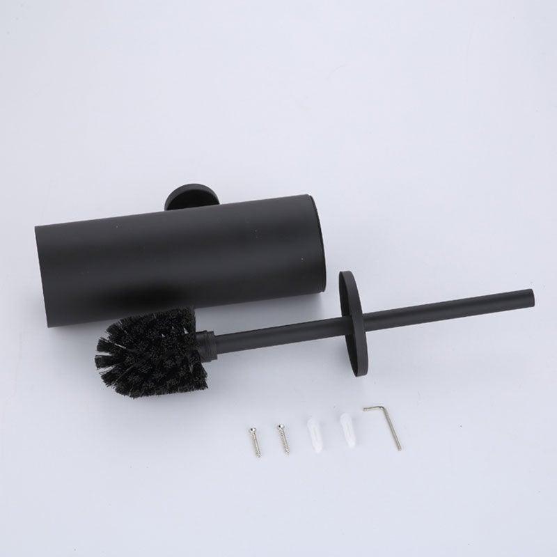 Bathroom Toilet Brush Holder Matt Black  Stainless Steel Toilet Brush Wall Mounted For Bathroom Storage And Organization Toilet Bowl Brush with Stainless Steel Handle Durable Bristles Deep Cleaning Compact Bathroom Brush Save Space Good Grip Stevvex