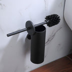 Bathroom Toilet Brush Holder Matt Black  Stainless Steel Toilet Brush Wall Mounted For Bathroom Storage And Organization Toilet Bowl Brush with Stainless Steel Handle Durable Bristles Deep Cleaning Compact Bathroom Brush Save Space Good Grip Stevvex
