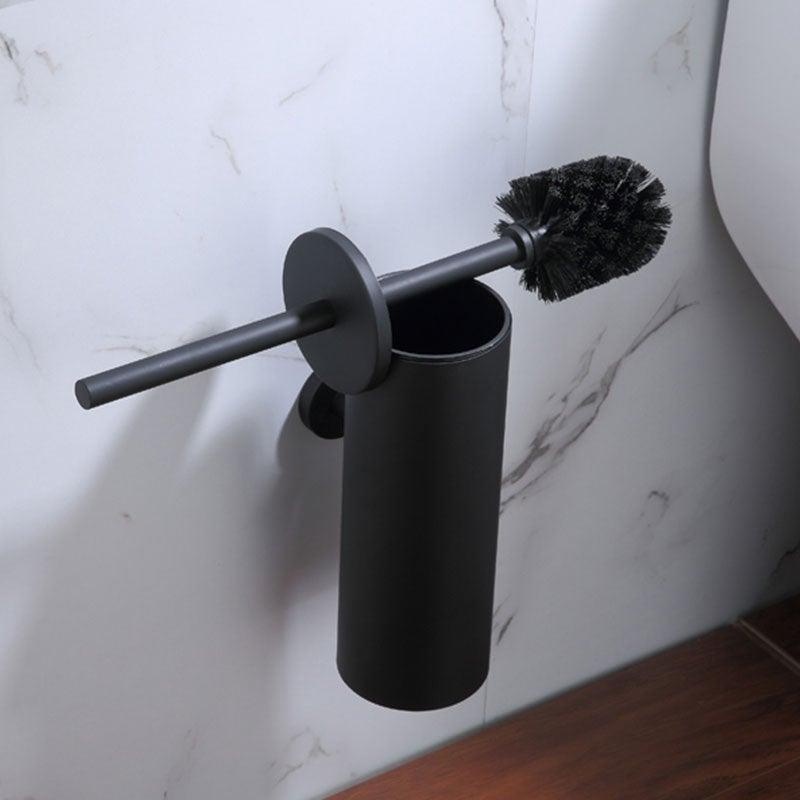 Bathroom Toilet Brush Holder Matt Black  Stainless Steel Toilet Brush Wall Mounted For Bathroom Storage And Organization Toilet Bowl Brush with Stainless Steel Handle Durable Bristles Deep Cleaning Compact Bathroom Brush Save Space Good Grip Stevvex