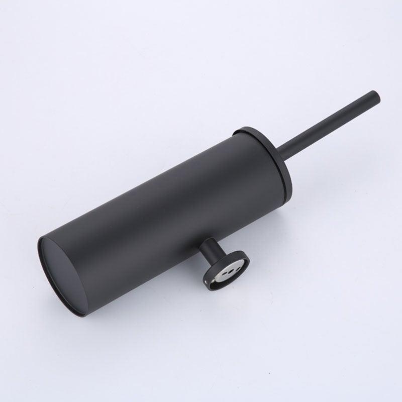 Bathroom Toilet Brush Holder Matt Black  Stainless Steel Toilet Brush Wall Mounted For Bathroom Storage And Organization Toilet Bowl Brush with Stainless Steel Handle Durable Bristles Deep Cleaning Compact Bathroom Brush Save Space Good Grip Stevvex