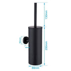Bathroom Toilet Brush Holder Matt Black  Stainless Steel Toilet Brush Wall Mounted For Bathroom Storage And Organization Toilet Bowl Brush with Stainless Steel Handle Durable Bristles Deep Cleaning Compact Bathroom Brush Save Space Good Grip Stevvex