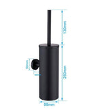 Bathroom Toilet Brush Holder Matt Black  Stainless Steel Toilet Brush Wall Mounted For Bathroom Storage And Organization Toilet Bowl Brush with Stainless Steel Handle Durable Bristles Deep Cleaning Compact Bathroom Brush Save Space Good Grip Stevvex