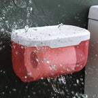 Bathroom Toilet Paper Holder Punch-free Waterproof Storage Box Toilet Paper Storage Rack Paper Towel Kitchen Storage Accessories Waterproof Toilet Paper Holder Wall Mounted Punch Free Paper Dispenser Transparent Storage Box Bathroom Kitchen Supply Stevvex