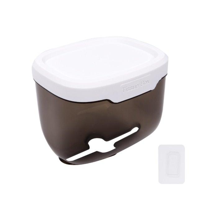 Bathroom Toilet Paper Holder Punch-free Waterproof Storage Box Toilet Paper Storage Rack Paper Towel Kitchen Storage Accessories Waterproof Toilet Paper Holder Wall Mounted Punch Free Paper Dispenser Transparent Storage Box Bathroom Kitchen Supply Stevvex