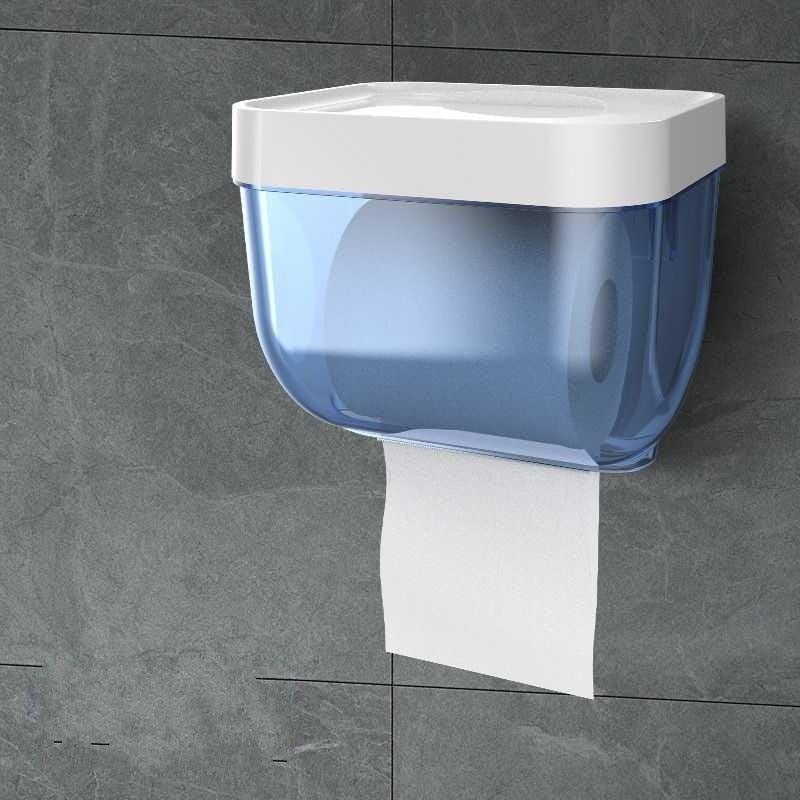 Bathroom Toilet Paper Holder Punch-free Waterproof Storage Box Toilet Paper Storage Rack Paper Towel Kitchen Storage Accessories Waterproof Toilet Paper Holder Wall Mounted Punch Free Paper Dispenser Transparent Storage Box Bathroom Kitchen Supply Stevvex