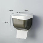 Bathroom Toilet Paper Holder Punch-free Waterproof Storage Box Toilet Paper Storage Rack Paper Towel Kitchen Storage Accessories Waterproof Toilet Paper Holder Wall Mounted Punch Free Paper Dispenser Transparent Storage Box Bathroom Kitchen Supply Stevvex