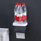 Bathroom Toilet Paper Holder Punch-free Waterproof Storage Box Toilet Paper Storage Rack Paper Towel Kitchen Storage Accessories Waterproof Toilet Paper Holder Wall Mounted Punch Free Paper Dispenser Transparent Storage Box Bathroom Kitchen Supply Stevvex