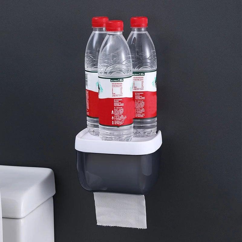 Bathroom Toilet Paper Holder Punch-free Waterproof Storage Box Toilet Paper Storage Rack Paper Towel Kitchen Storage Accessories Waterproof Toilet Paper Holder Wall Mounted Punch Free Paper Dispenser Transparent Storage Box Bathroom Kitchen Supply Stevvex