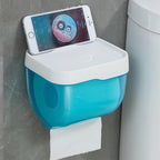 Bathroom Toilet Paper Holder Punch-free Waterproof Storage Box Toilet Paper Storage Rack Paper Towel Kitchen Storage Accessories Waterproof Toilet Paper Holder Wall Mounted Punch Free Paper Dispenser Transparent Storage Box Bathroom Kitchen Supply Stevvex