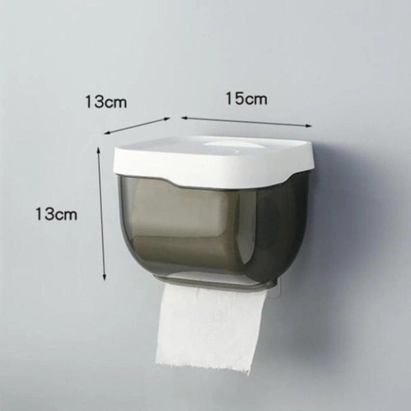 Bathroom Toilet Paper Holder Punch-free Waterproof Storage Box Toilet Paper Storage Rack Paper Towel Kitchen Storage Accessories Waterproof Toilet Paper Holder Wall Mounted Punch Free Paper Dispenser Transparent Storage Box Bathroom Kitchen Supply Stevvex