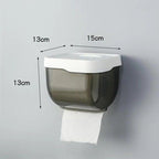 Bathroom Toilet Paper Holder Punch-free Waterproof Storage Box Toilet Paper Storage Rack Paper Towel Kitchen Storage Accessories Waterproof Toilet Paper Holder Wall Mounted Punch Free Paper Dispenser Transparent Storage Box Bathroom Kitchen Supply Stevvex