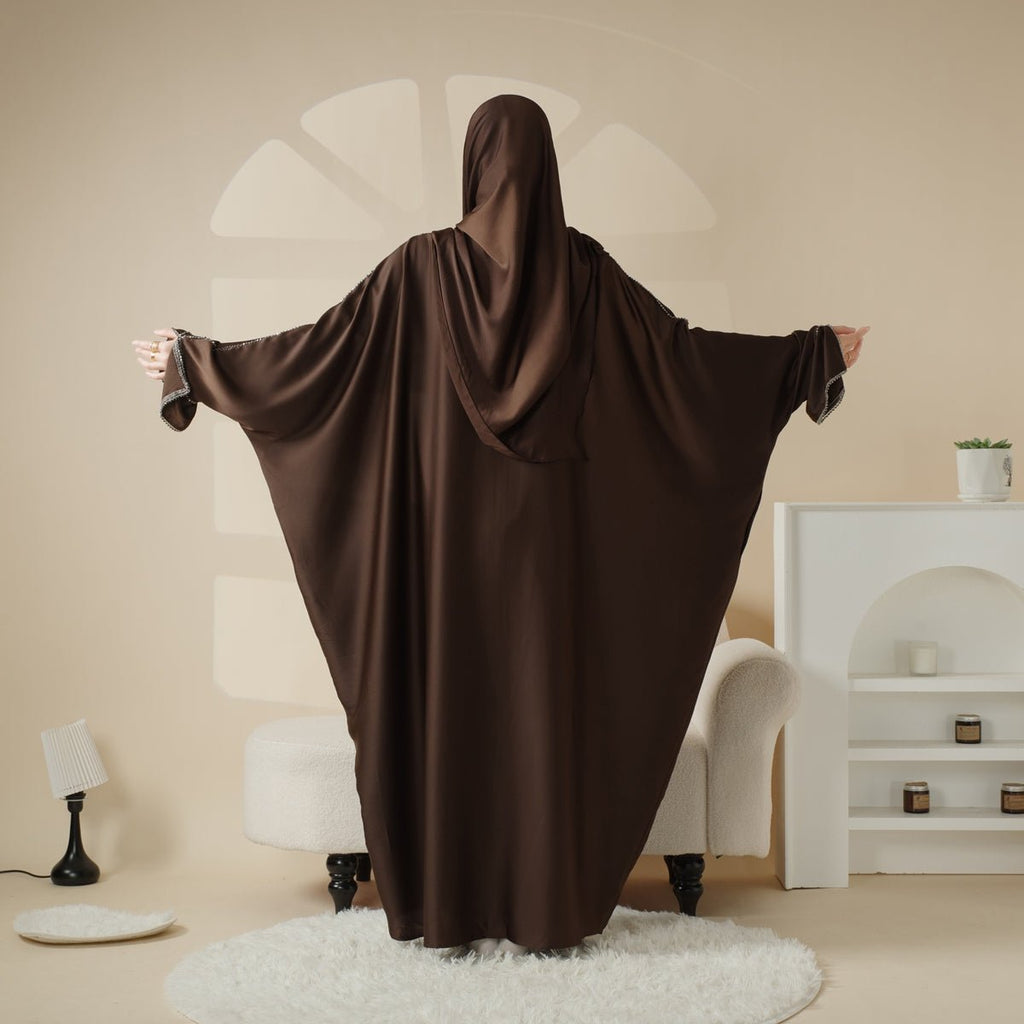 Batwing Abaya With Matching Hijab | Batwing Sleeve Abaya (MA041) Mariam's Collection