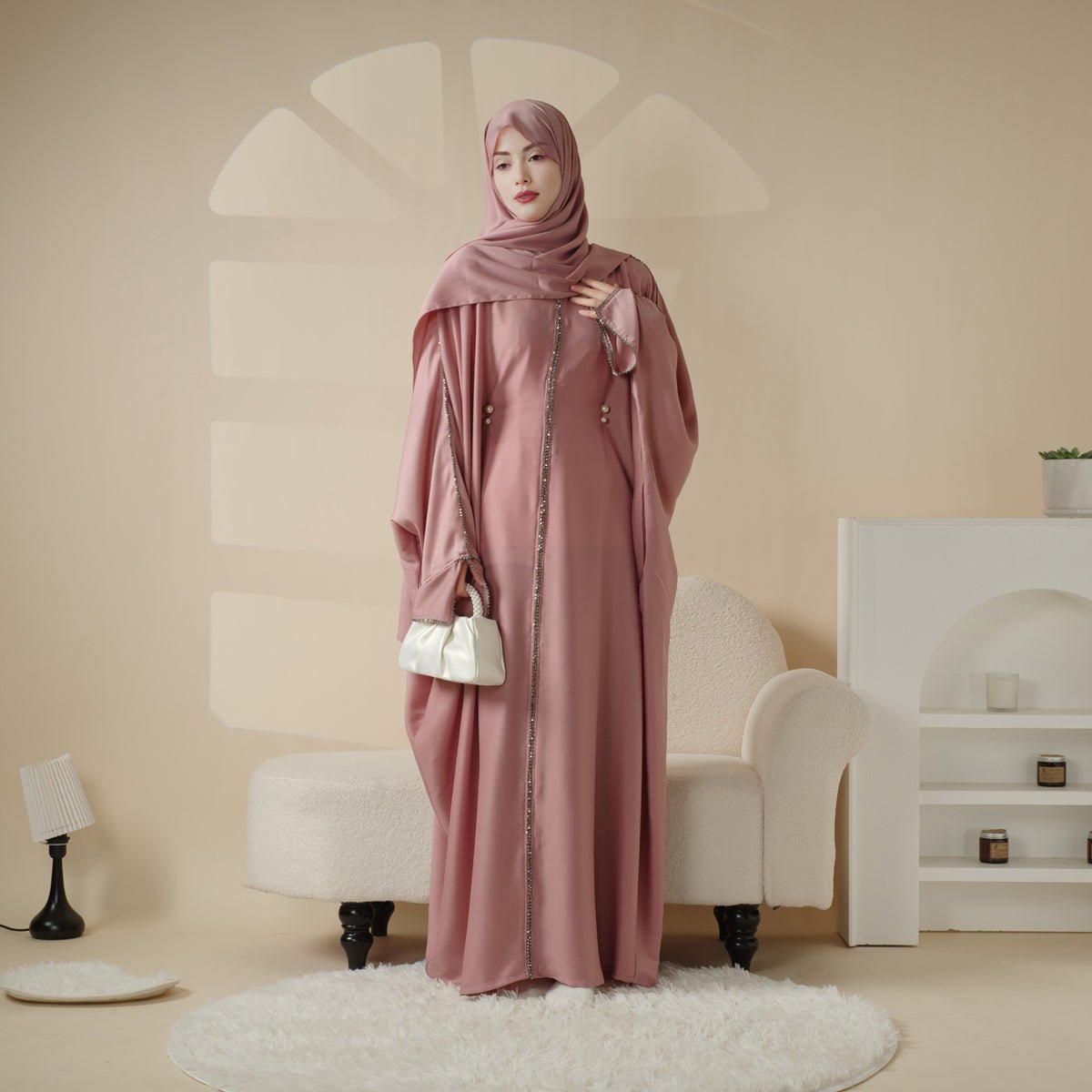 Batwing Abaya With Matching Hijab | Batwing Sleeve Abaya (MA041) Mariam's Collection