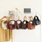 Casual soft texture underarm bag, minimalist commuter shoulder bag women, versatile hobo small square bag