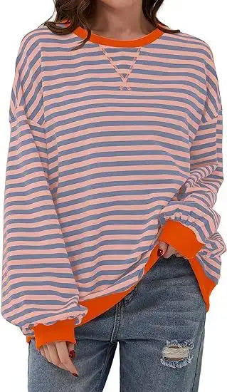 Striped Sweatshirt In Contrasting Colors - SJB-DIAMOND ELITES