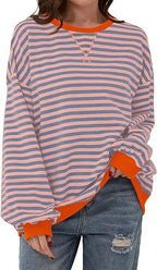 Striped Sweatshirt In Contrasting Colors - SJB-DIAMOND ELITES