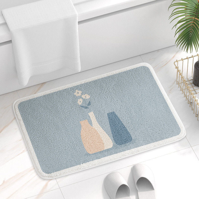 Household Simple Oval Cashmere Bathroom Mat Pi-Mart